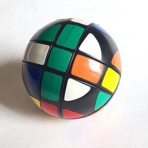 Vintage 80's Rubiks "cube" Magic Ball Round Circular Toy Puzzle